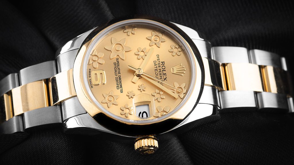 Rolex Datejust mit Blumen