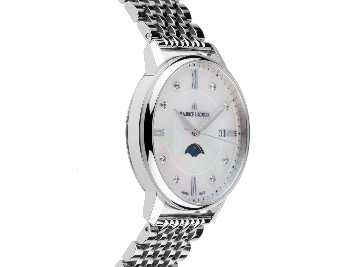 Maurice Lacroix Eliros Date Mondphase Lady Diamanten Perlmutt