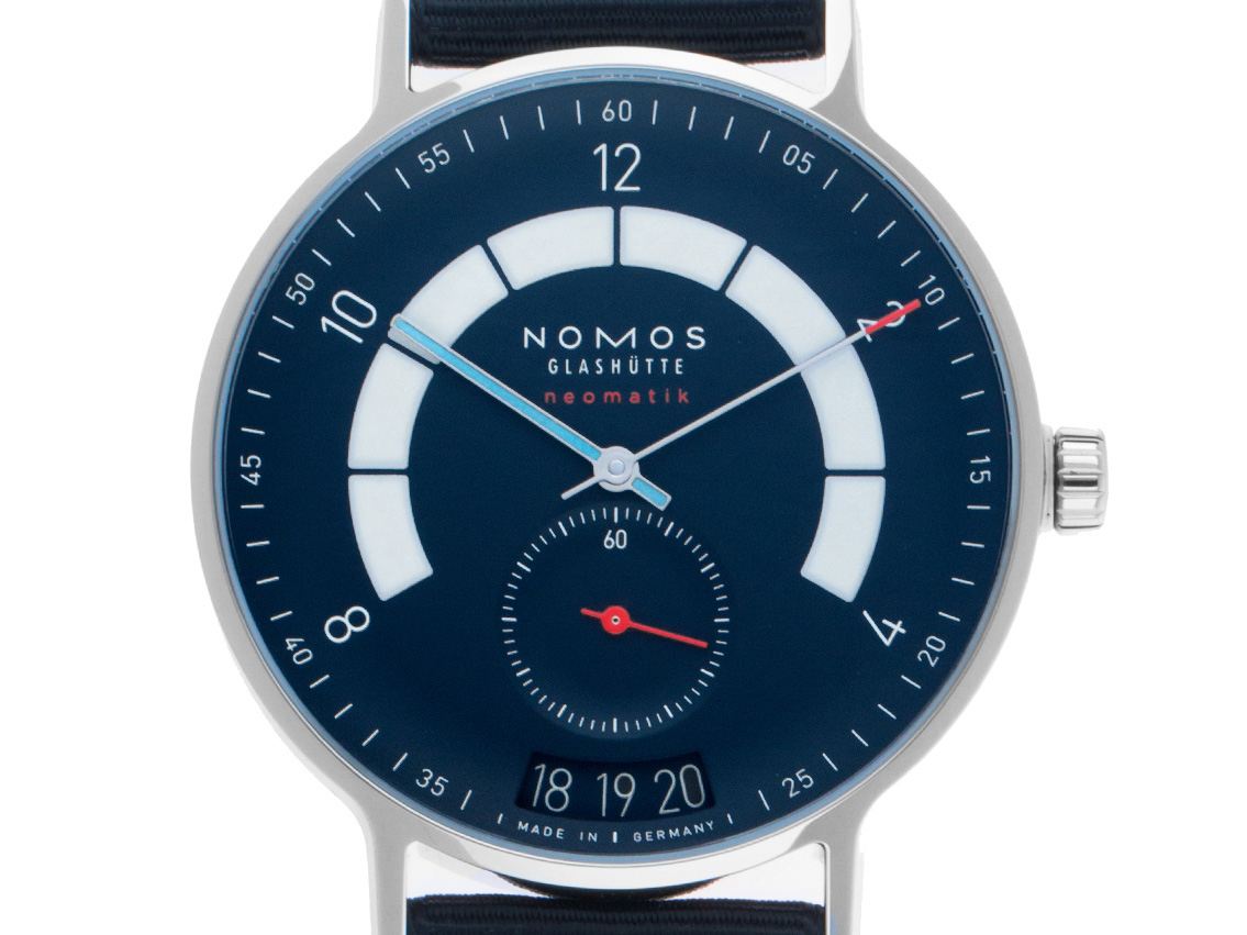 Nomos Glash tte Autobahn Edelstahl Armand Textil 41mm Neu