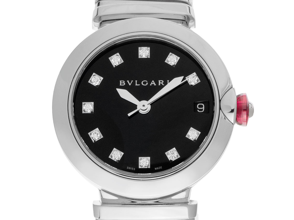 Bulgari Lvcea Tubogas Diamanten stainless steel Bracelet stainless steel 33mm as new vintage 10000055891 English Watch