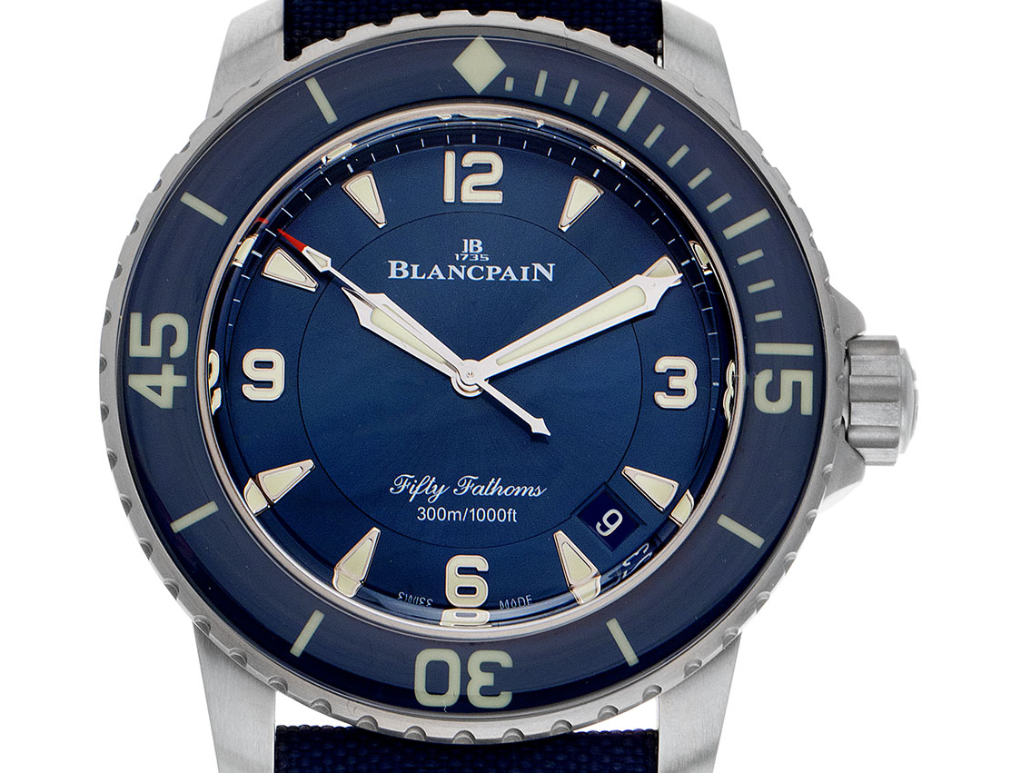 Blancpain Fifty Fathoms titanium Bracelet Segeltuch 45mm