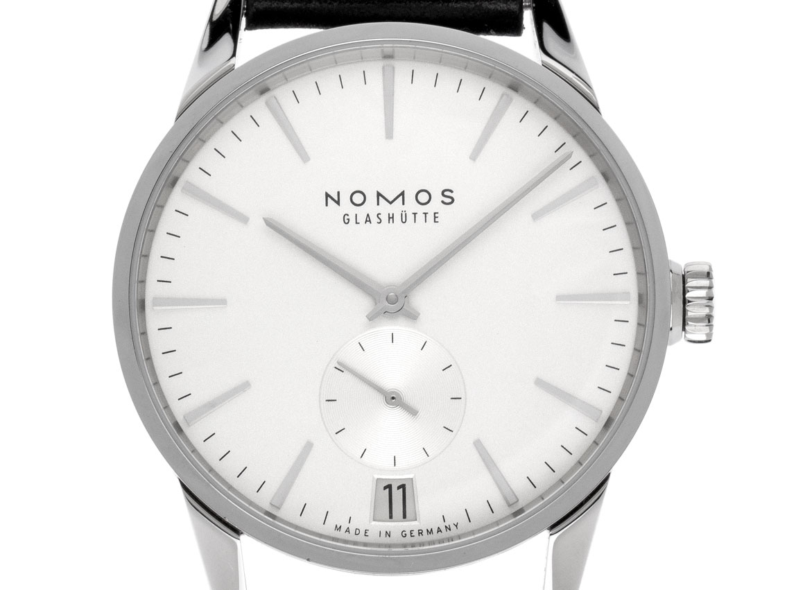 Nomos Glash tte Z rich Datum Edelstahl Armand Leder 40mm