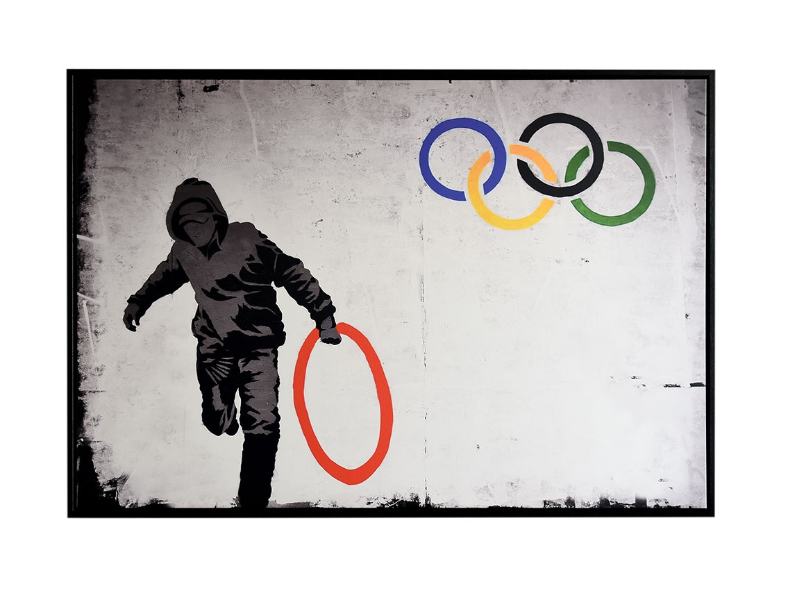 Clock Canvas Banksy Olympic Rings Looter Bracelet null