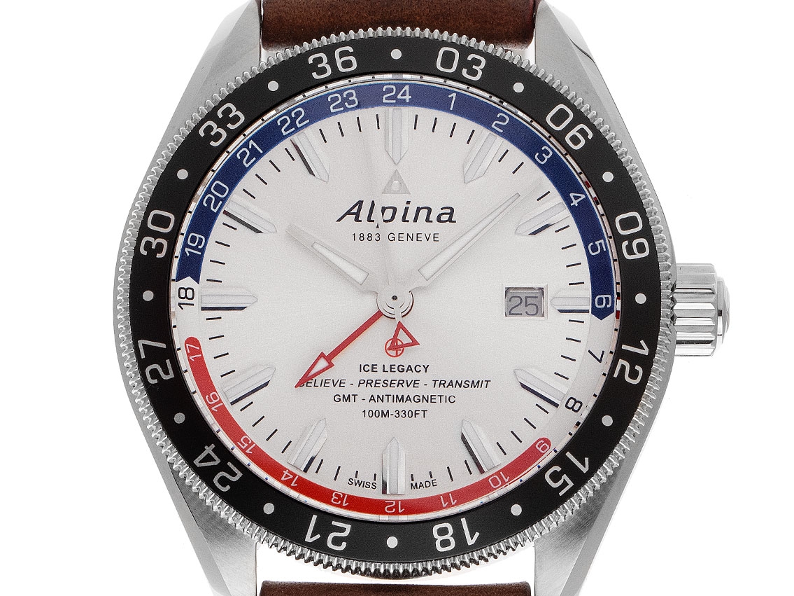 Alpina Alpiner GMT stainless steel Bracelet leather 44mm