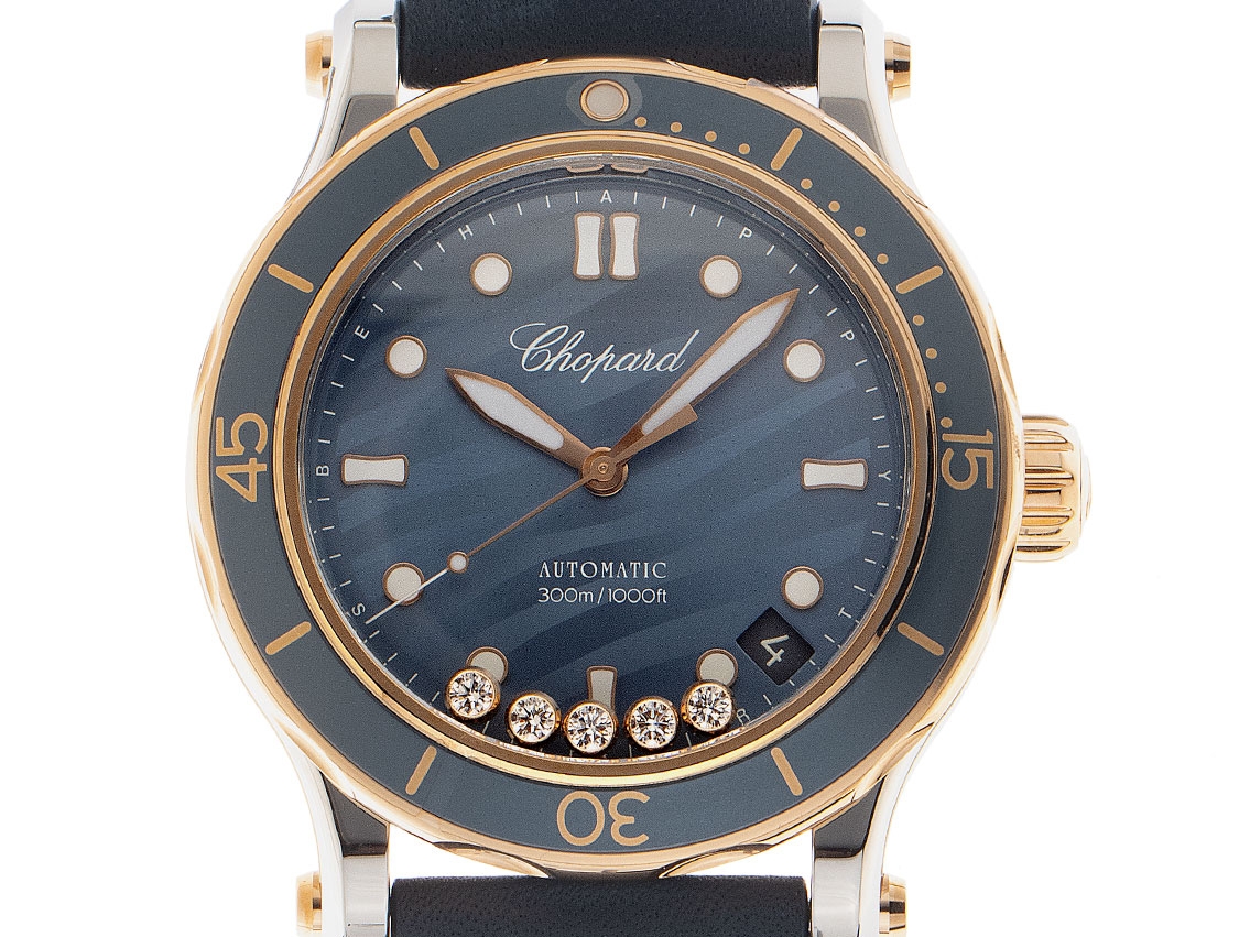 Chopard Happy Ocean Diamanten Stahl Ros gold Armand Leder