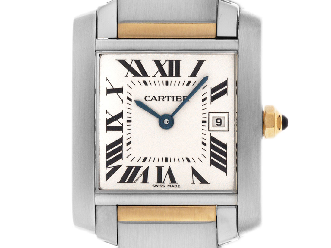 Cartier Tank Francaise Two Tone GM gro es Modell Stahl