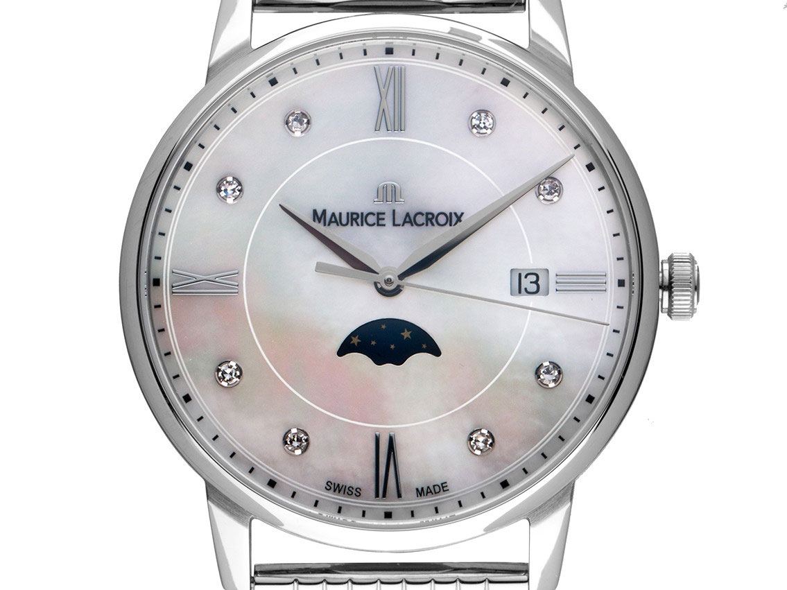 Maurice Lacroix Eliros Date Mondphase Lady Diamanten Perlmutt