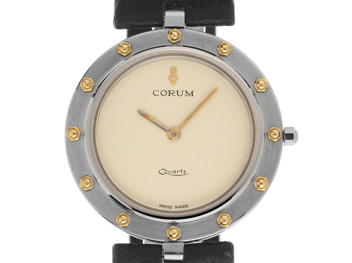 Corum Clipper Club Stahl Gelbgold Armand Leder 32mm Gut